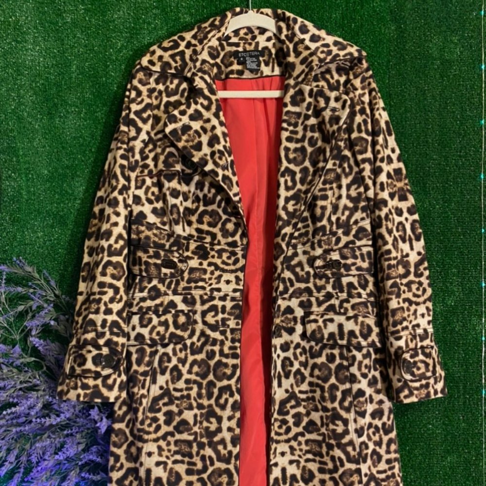 Leopard Print Trench Coat